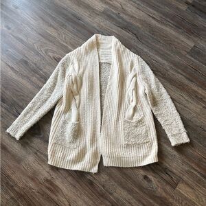 Mono B Cream Knit Cardigan with Pockets